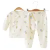 Conjunto de Ropa de Otoño para Bebé y Pantalones Largos Tipo Algodón Puro Ropa Interior para Recién Nacidos Abierto de Velcro Traje de Monje para Bebé Conjunto de Dos Piezas