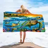 Tartaruga de Microfibra Lã Dupla Face Comércio Exterior Absorvente de Água Popular Toalha de Praia Secagem Rápida Estampa Digital Toalha de Banho Toalha de Praia