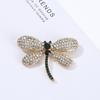 Broche libélula moda simples japonesa e coreana liga diamante pino para paletó acessório feminino versátil corsage atacado