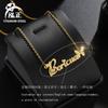 Collar personalizado con nombre privado cortado, chapado en oro mate, alfabeto de nombre inglés, cadena clavicular para regalo de cumpleaños