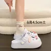 Estilo Único Sencillo de Nicho2026 Zapatos de Verano para Mujer DIY Gato con Lazo de Dibujos Animados Birkenstock Versátiles para Viaje Punta Cerrada