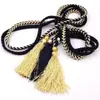 Cinto Trançado Clássico Corda de Cintura com Borla Feita à Mão Laço Vestido Cintura Apertada Acessórios de Cintura Versáteis