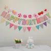 Bandera de feliz cumpleaños decoración de fiesta diseño de escena niño y niña de un año accesorios para fotos infantiles bandera colorida