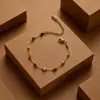 Pulsera de Piedra Natural Personalizada de Verano Europea y Americana Transfronteriza para Mujer, Diseño de Cuentas, Joyería Dulce y Sencilla de Acero de Titanio que No se Desvanece
