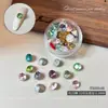 Rhinestones de color Chunri Hua Zi de corte 33 con base puntiaguda para arte de uñas, rhinestones redondos multicolores multifacéticos súper brillantes para decoración de uñas DIY