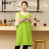 Ropa de Trabajo linda para Vendedor de Guardería de Cocina Manga Larga a Prueba de Aceite Algodón para el Hogar Antiretroceso Mono Estilo Coreano Moda Delantal