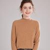 Suéter de Caxemira Pronta para Vestir de Primeira Linha Feminino Gola Alta Dobrada Outono e Inverno Suéter Camiseta Base Modeladora Quente Top Outono e Inverno Novo Estilo