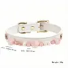 Collar decorativo para mascotas de PU con cuentas de pata de gato, ajustable para gatos y perros pequeños, disponible en varios colores