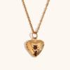 Collar con colgante en forma de corazón de acero inoxidable chapado en oro de 18 quilates con piedra de cumpleaños de diciembre para mujer, estilo transfronterizo europeo y americano