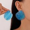 Brincos Irregulares de Resina Transparente em Cores Doces, Frescos e Simples, Estilo Doce e Único, Brincos Geométricos de Alta Qualidade para Mulheres
