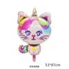 Novo grande gato de um chifre balão de filme de alumínio bonito animal balão de papel alumínio atacado decoração de festa de aniversário