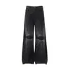 Jeans de Diseño Retro Americano de Nicho con Costuras Visibles y Bordados para Hombres y Mujeres, Estilo High Street, Pantalones Rectos Sueltos Frescos y Elegantes