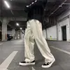 Overol para Hombre Otoño Holgado Estilo Japonés Retro Pantalones Rectos de Pierna Ancha Color Sólido Primavera y Otoño Pantalones Largos Casuales Pantalones de Pierna Recta