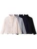 Popular Zr Ropa de Mujer Transfronteriza Aliexpress Exportación Ropa de Mujer al por Mayor Otoño Cuello Alto Doble Botonadura Chaqueta Corta de Lana