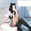Calcetines sexis desgarrados con pasión para mujer, desechables, de seda negra, moldeadores de piernas, abiertos, finos y fáciles de rasgar.