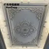 Teto GRG estilo francês para casa inteira com painéis de luz circulares em relevo quadrados embutidos para decoração de clube e componentes de design