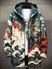 Chaqueta de algodón con capucha de manga larga, nueva para 2026, estilo europeo y americano, estampado digital 3D, ropa exterior casual de manga larga con capucha para hombre