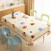 Toalha de Mesa Desenho Animado, Sem Lavagem, Impermeável, À Prova de Óleo, Resistente ao Calor, Estilo Dopamina Creme, Toalha de Mesa Retangular, Protetor de Mesa, Chá
