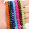 Venta al por mayor de cuentas de jade de imitación de vidrio monocromático, cuentas sueltas de jade hechas a mano, pulsera, accesorios de joyería DIY