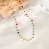 Collar de Acero Inoxidable con Gipsófila de Dopamina Colorida y Piedras de Colores Irregulares para Mujer, Cadena Versátil para Clavícula, Nuevo Set de Lujo Ligero