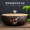 Cuenco Grande de Arcilla Púrpura para Lavar Té, Juego de Té, Lavapinceles, Accesorios Cerámicos para Oficina en Casa, Recipiente de Gran Capacidad, Maceta Hidropónica, Cenicero