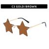 Moda transfronteriza gafas de sol sin montura de estrella de cinco puntas AliExpress gafas de sol navideñas modernas y divertidas gafas punk personalizadas