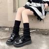 Calcetines de punto Lolita estilo japonés largos jk calcetines hasta la pantorrilla calcetines modificadores de piernas cubre piernas calcetines modernos hasta la rodilla
