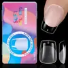 Puntas de Uñas Completamente Cubrientes Mate Sin Costuras, Medias Cubrientes Transparentes Sin Limado Necesario Ovaladas, Gota de Agua, Almendra, Cuadradas Uñas Cortas Portátiles