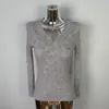 Comércio Exterior Roupas Femininas Coreano Dongdaemun Nova Moda Slim Sexy Gola V Cor Sólida Suéter de Tricô Versátil Manga Longa