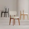 Silla de Comedor Nórdica de Madera Maciza de Caucho para Uso Doméstico, Hotel de Lujo Ligero, Restaurante, Cafetería, Estudio, Silla de Ocio con Respaldo Suave Acolchado
