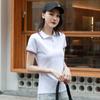 Camiseta de Manga Corta con Cuello para Mujer, Corte Delgado, 95% Algodón, Camisa Polo de Color Sólido, Atuendo de Negocios, Versátil Casual Cuello Grande