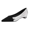Zapatos de Punta Bloque de Color Estilo Francés Inspirados en Chanel, Nuevo Modelo Primavera/Verano 2026, Zapatos de Tacón Medio Versátiles de Moda Elegantes y de Gama Alta para Mujer