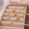 Europa y Estados Unidos collar cruzado nuevo transfronterizo acero inoxidable chapado en oro de 18 quilates incrustado con cristal joyería versátil mujeres