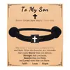 Pulsera Nueva de Grabado de Cuerda Estilo Milán de Amazon Bloque de Aleación Ajustable Pulsera Cruzada de Pareja para Hombres y Mujeres suit