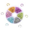 Accesorios DIY 6mm seis rejillas en caja anillo de aluminio de color anillo único accesorios para aretes anillo de conexión anillo abierto
