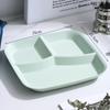 Prato de Jantar Quadrado de Plástico com Três Compartimentos Prato de Café da Manhã Doméstico Prato para Macarrão e Nozes Prato de Almoço Quantitativo Prato para Redução de Gordura Prato Leve