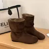 Botines de mujer de alta gama, modernos y versátiles para otoño e invierno 2026, botines cortos, a la moda y con estilo, con un look moderno y chic, y un nuevo diseño de suela plana