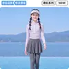 Traje de baño de dos piezas para niñas de secundaria y adolescentes, nuevo modelo 2026, para niños mayores, con copas en el busto, manga larga y pantalón largo, venta al por mayor