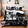 SHEIN jogo de cama de três peças decoração de feriado Dia dos Namorados impressão digital quarto decoração de casa jogo de cama de três peças