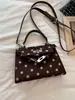 Bolso de lunares para mujer 2026 nuevo otoño popular Kelly bolso tote pequeño retro para ir al trabajo de un solo hombro bandolera bolso cuadrado pequeño