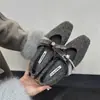 Zapatos de tacón bajo con lazo de felpa y forro, estilo coreano, para mujer, colección Otoño/Invierno, con tacón grueso, material de lana, tipo Mary Jane
