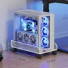 Soporte para host, base para caja de escritorio, estante de almacenamiento, estante móvil para colocar la caja de la computadora, carrito de almacenamiento para el hogar