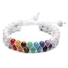 Pulsera de Piedra Natural Piedra de Lava Volcánica de Doble Fila con Aventurina Verde de Yoga Tejida Ajustable de Doble Capa