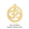 Paquete de 5 colgantes de acero de titanio con diseño de trébol de cuatro hojas, árbol de la vida, flor de la vida, Om Yoga, accesorios de conexión para joyería DIY
