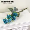 Buquê de Dia dos Namorados com 5 Rosas Queimadas Artificiais Vintage Flores Secas Flores Artificiais Enfeites para Fotos Adereços Decoração de Sala de Estar