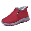 Sapatos de Algodão Femininos de Inverno com Forro de Lã, Sapatos de Caminhada Quentes, Impermeáveis e Antiderrapantes, Sapatos de Calçar Fácil para Mulheres de Meia-Idade e Idosas, Sapatos de Mãe com Solado Grosso
