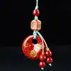 Cadena para Teléfono Móvil de Arena de Cristal Bolsita para Dinero Colgante Colgante de Bolso Marca Tranquilidad Arena Roja de Cinabrio Llavero del Año Zodiacal