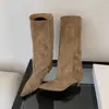 Botas de Cano Alto Elegantes Femininas para Outono/Inverno 2026 Estilo Coreano Versátil Bico Fino Salto Agulha Emagrecedoras Botas de Equitação Longas Acima do Joelho