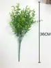 Planta verde artificial 7 horquillas eucalipto hojas de eucalipto artificiales decoración del hogar interior y exterior flor artificial planta Mori flor de plástico