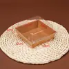 Caixa para Sanduíche, Mochi de Neve, Bolo de Fio de Carne, Caixa Plástica de Papel Transparente, Doce Estilo Ocidental, Bolo, Pão, Caixa de Embalagem para Panificação Atacado